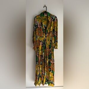 Black Garden Long Sleeve Maxi Dress